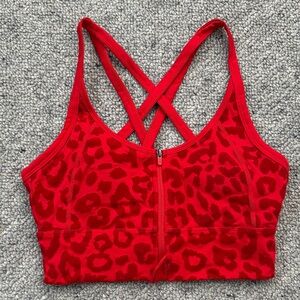 [BALANCE ATHLETICA] Red Animal Print Sports Bra